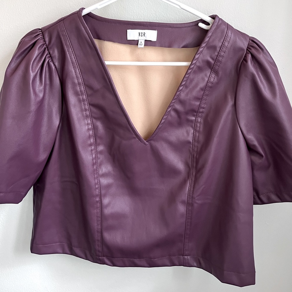 Faux leather purple top NSR
